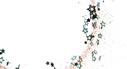 Abstract background with stars confetti on white, great for holiday or celebration themed designs. Perfect for festive flyers, cards, invitation