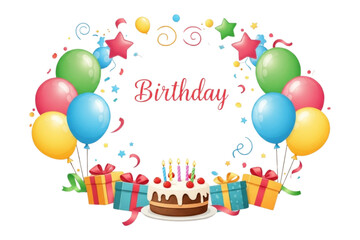 happy birthday card with balloons © Wilda