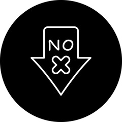No Down Arrow Icon