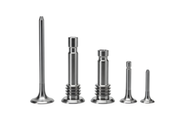 Set of five engine intake and exhaust valves
