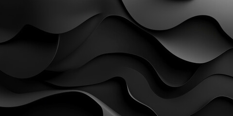 Fototapeta premium Minimalist Black Abstract Wave Layers Background