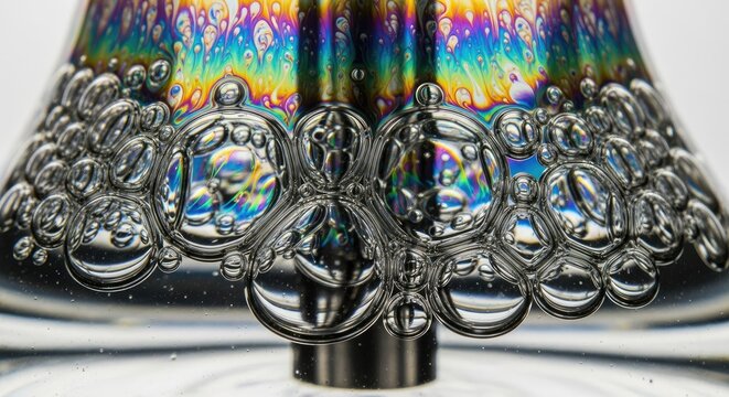 Iridescent Soap Bubble Film Macro Photography Colorful Abstract Background Detail
