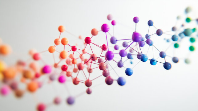 Colorful molecular structures illustrating scientific concepts and research advancements in a laboratory setting