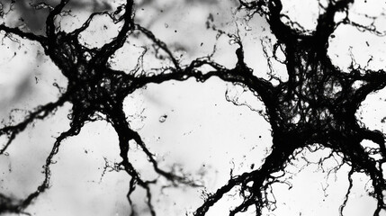 Obraz premium Intricate network of neurons highlighted in monochrome study of brain science