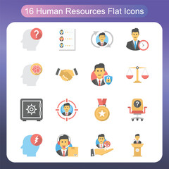 Fototapeta premium Team Development And Performance Evaluation Flat Icons Set 3