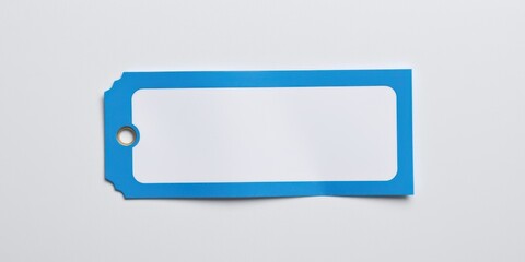Blank blue tag on a white background, ideal for labeling or pricing.