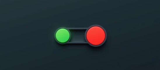 Switch toggle with green and red buttons on a dark background.