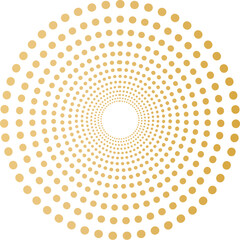 Gold gradient halftone tech dot circle