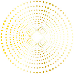 Gold gradient halftone tech dot circle