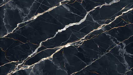 Exquisite black marble texture featuring striking white and gold veins, ideal for adding a touch of elegance and sophistication to any design