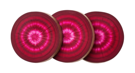 Isolated cross section of beetroot. Healthy eating concept, tasty vegetarian food