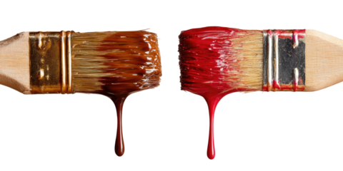 Paintbrushes with drips