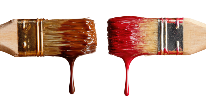 Paintbrushes with drips