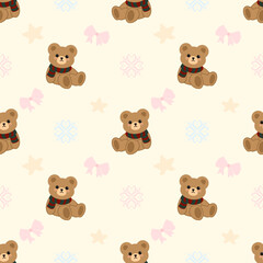 seamless background with teddy bears