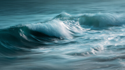 Long exposure of ocean waves creating soft dreamy motion effect.