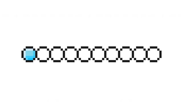 Blue Loading Bar Pixel Art ProRes 4K 60 FPS Alpha Channel Animation Loop