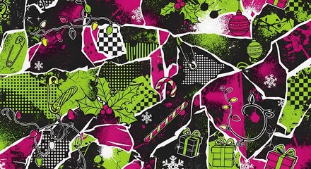 Abstract Collage Christmas Elements With