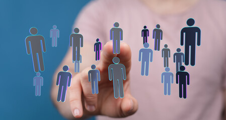 Abstract figures are connected, network, or social media concept. Represents networking, communication and mode