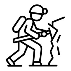 Caving icon vector image. Can be used for Adventure.