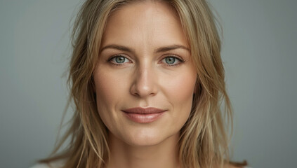 blond middle aged woman portrait