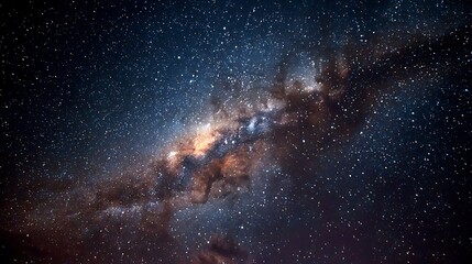 Vast milky way galaxy illuminated by countless stars against a deep cosmic background