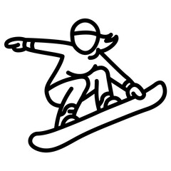 Snowboarder Female icon vector image. Can be used for Ski Resort.