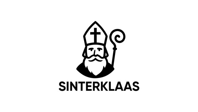 image a logo for sinterklaas black and white vector logo icon minimal logo