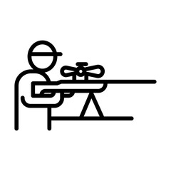 Shooting in standing position icon vector image. Can be used for Shooting.