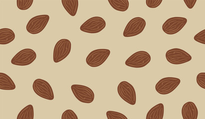 Cute almond seamless pattern background