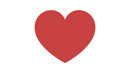 Red heart vector icon simple flat design element isolated on white background for graphic design and user interface