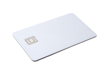 A Clean White Credit Card with EMV Chip on Black Background for Financial Transactions