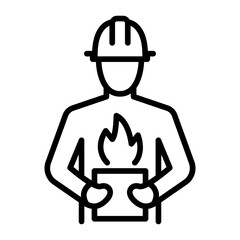 Fire Safety Inspector icon vector image. Can be used for Public Services.