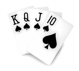 Royal Flush of Spades Playing Cards Hand