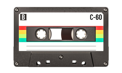 Retro audio cassette tape c 60 isolated