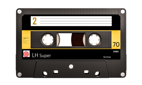 Analog audio cassette tape 3d isolated background - Powered by Adobe