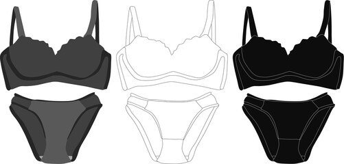 下着のイラストセット