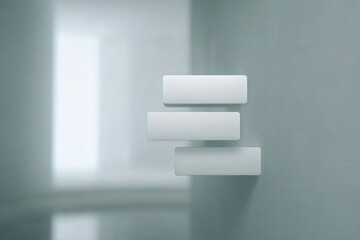 minimalist sketch concept of product interface featuring augmented reality elements and blurred white text bars