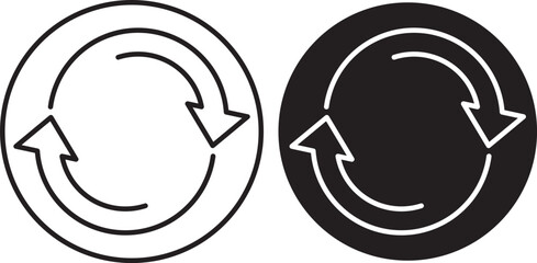 Swap arrow icon in circular. Flat vector icon representing transfer, swap, exchange, spin, or flip actions. exchange arrow icons - Swap icon with two arrows.
