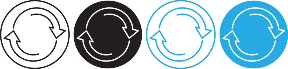 Swap arrow icon in circular. Flat vector icon representing transfer, swap, exchange, spin, or flip actions. exchange arrow icons - Swap icon with two arrows.
