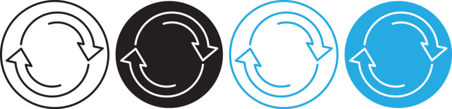 Swap arrow icon in circular. Flat vector icon representing transfer, swap, exchange, spin, or flip actions. exchange arrow icons - Swap icon with two arrows.
