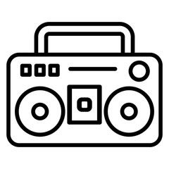 Boom Box icon vector image. Can be used for Artist Studio.