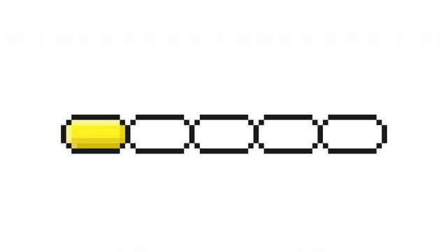 Yellow Loading Bar Pixel Art ProRes 4K 60 FPS Alpha Channel Animation Loop