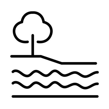 Floodplain icon vector image. Can be used for Geography.