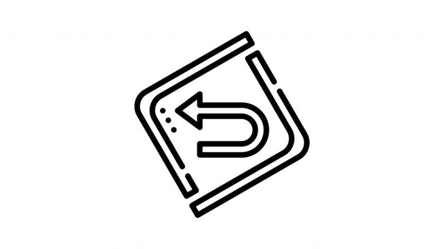 Return back or undo outline icon for web and app design. Suitable for navigation menus, user interfaces, software applications.
