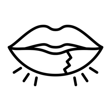 Chapped Lips icon vector image. Can be used for Dermatology.