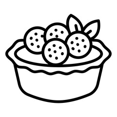 Berry Tart icon vector image. Can be used for Brunch.