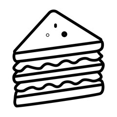 Club Sandwich icon vector image. Can be used for Brunch.