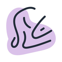 Abstract Organic Purple Shape with Lines Illustration