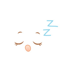 Sleepy kawaii anime face with closed eyes and snore marks