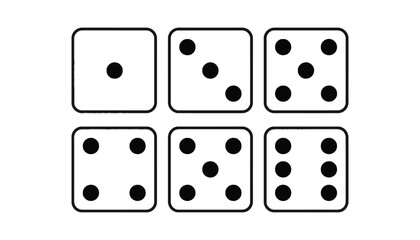 Dice vector illustration set for games and probability concept
